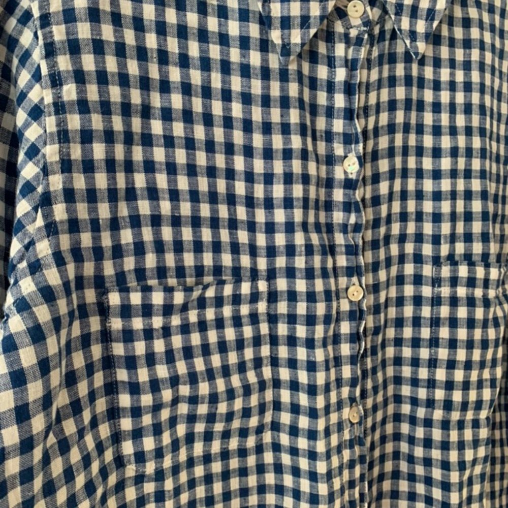 Lilly Pulitzer Sea View Button Down Gingham Navy - Picture 3 of 4